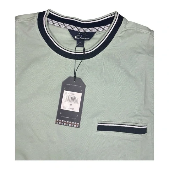 Ben Sherman Short-Sleeve Welt Pocket Ringer Tee size Medium - Picture 4 of 12